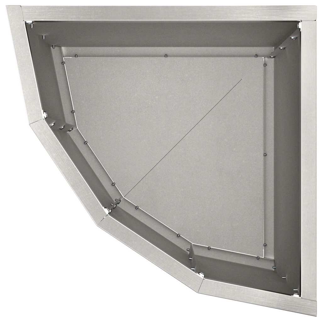 Corner Planter Silver 30 X 30 X 35 Cm Stainless Steel
