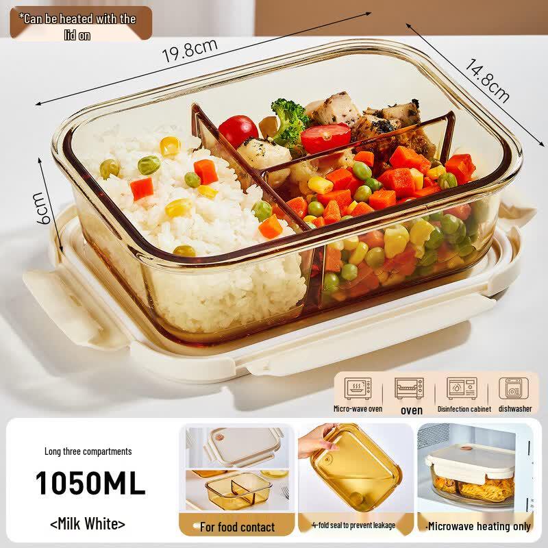 Qiwai Borosilicate Glass Lunch Box for Microwave & Freezer