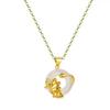 Chinese-Style White Agate Lotus Pendant Necklace - Elegant Gift for Women