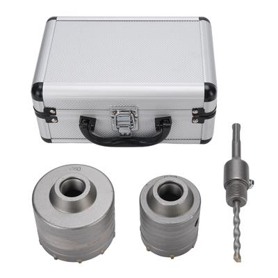 2PCS Serras Copo 1PC Haste de Conexão Estojo de Alumínio 60mm 80mm Abridor de Furadeira de Martelo Elétrico para Concreto