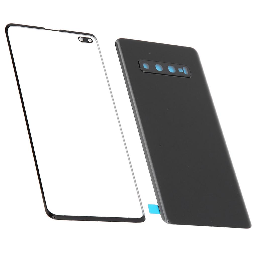 Mobile Phone Back Glass Cover and Outer Glass Panel Replacement for Samsung S10+Plus(Black )