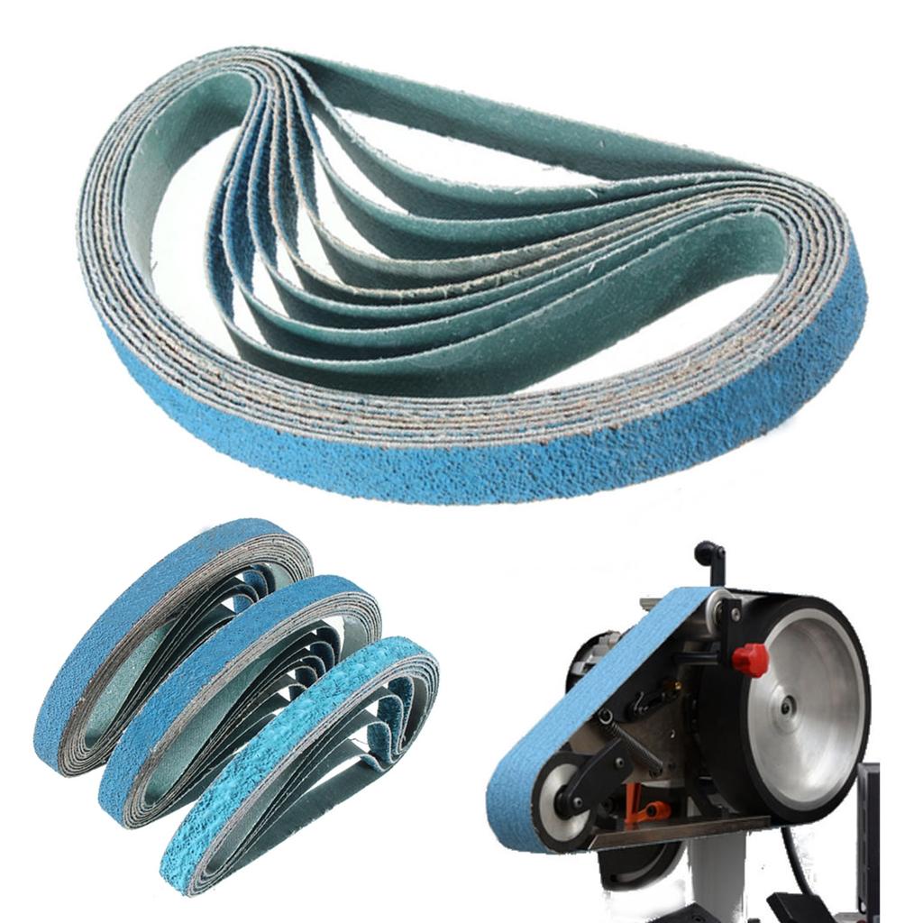 10x 40/60/80 Grit 1/2''x18'' Zirconia Sanding Belts Powerfile For Black Decker