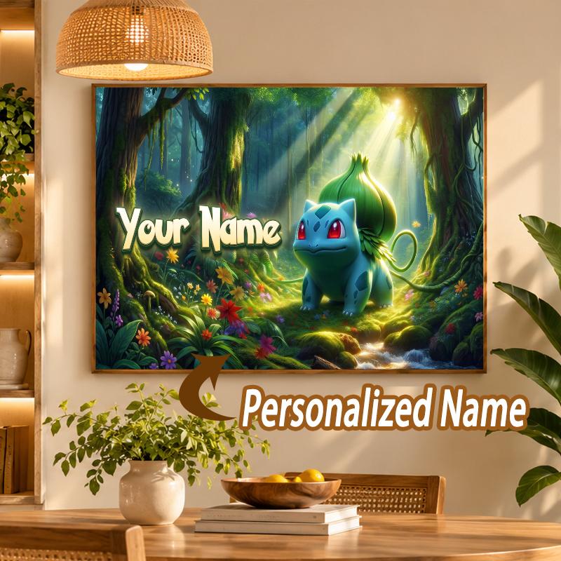 Bulbasaur Custom Name Diamond Painting Personalized 5D Full Drill DIY Diamond Art Home Decor