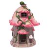 Charm Mushroom House Solar Lighted Outdoor Statue Waterproof Resin Patios Garden Decoration Ornament For Night Gardens