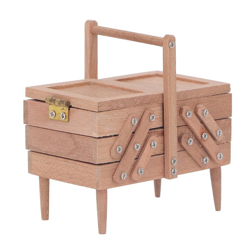 Dollhouse Sewing Box Simulated Dollhouse Sewing Kit Decoration DIY Lovely Thread Scissors For Home Amateurs