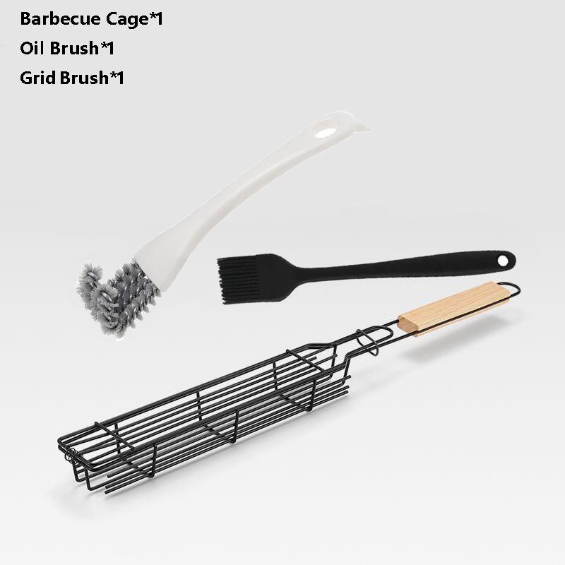 

Portable Kabob Grilling Basket Set Nonstick Larger Capacity Barbecue Grate Stainless Steel Construction for Outdoor Grilling