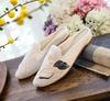 Women's Retro Embroidered Cotton Pointed Toe Slipper