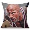 The Rock Face Dwayne Portrait Sofa Cushion Cover American Actor Johnson Pattern Decorative Cotton Linen Throw Pillow Case