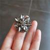 1pcs Marvellous Metal Glass Rhinestone Flower Buttons DIY Fur Mink Coat Collar Decorative Buttons