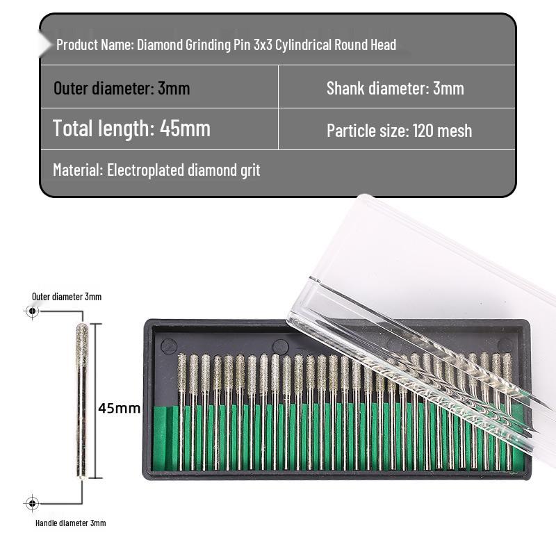 30-teiliges Diamant-Schleifkopf-Set für Jade-Schnitzerei