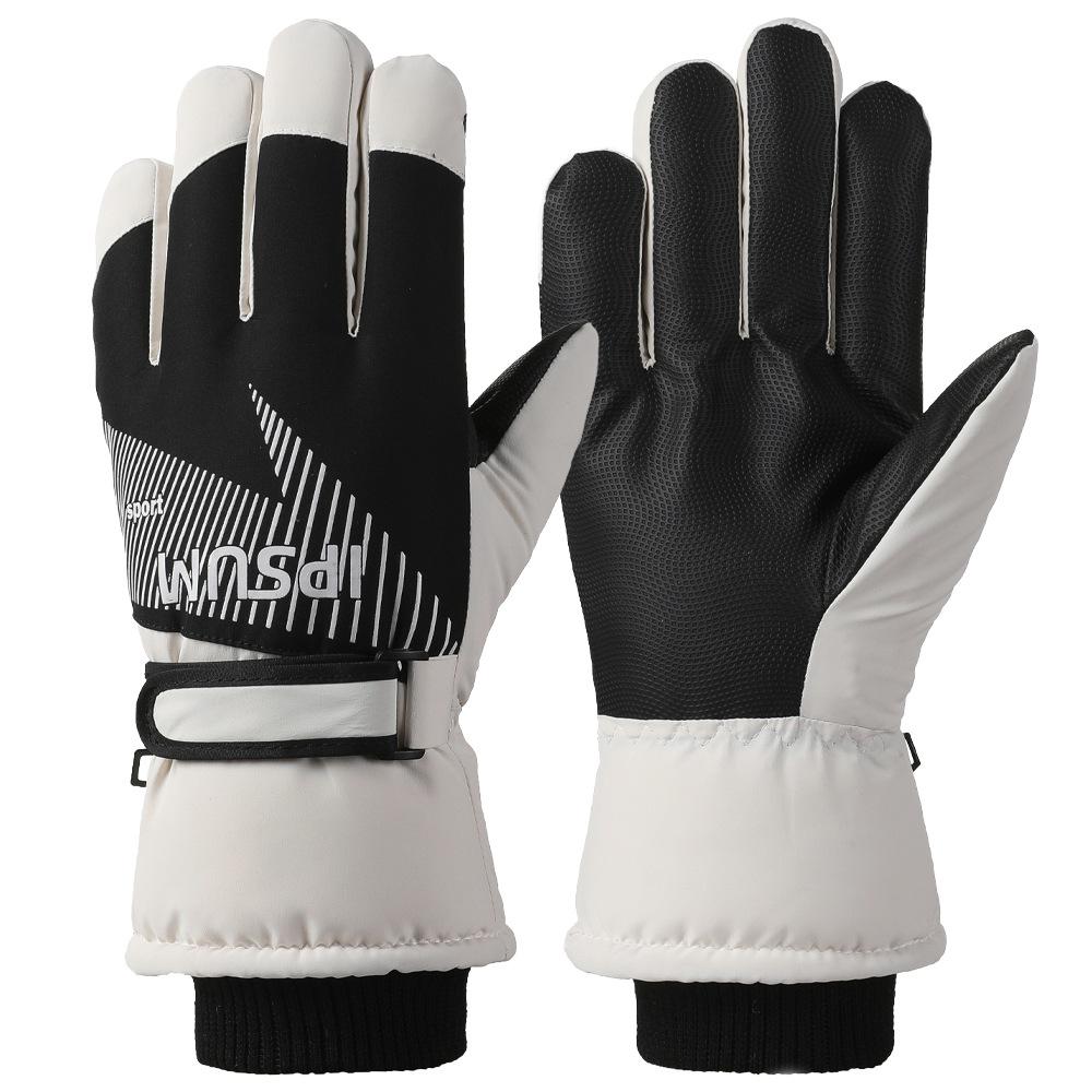 Ski Gloves for Men and Women Outdoor Winter Thickened Windproof Water Splashing Cold and Velvet Touch Screen Riding Warm Gloves