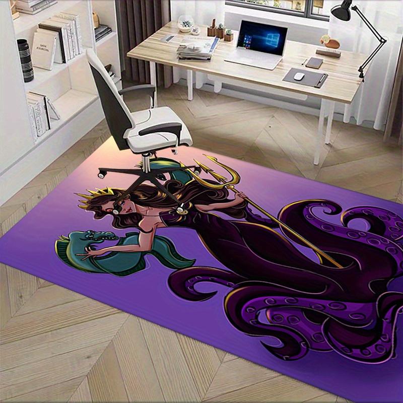 3D Printed Mermaid,Villain,Serpent Anti-Slip Rug - Machine Washable Office Rug for Living Room, Bedroom, Office - Multiple Sizes