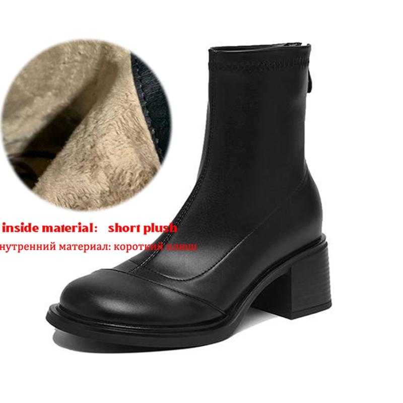 Krazing Pot Microfiber Winter Round Toe Modern Platform Size 33 Boots Size 43 Office Lady Women Fashion Ankle Boots