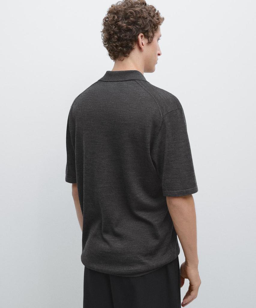 Masimodutti Knit V-Neck Polo Shirt