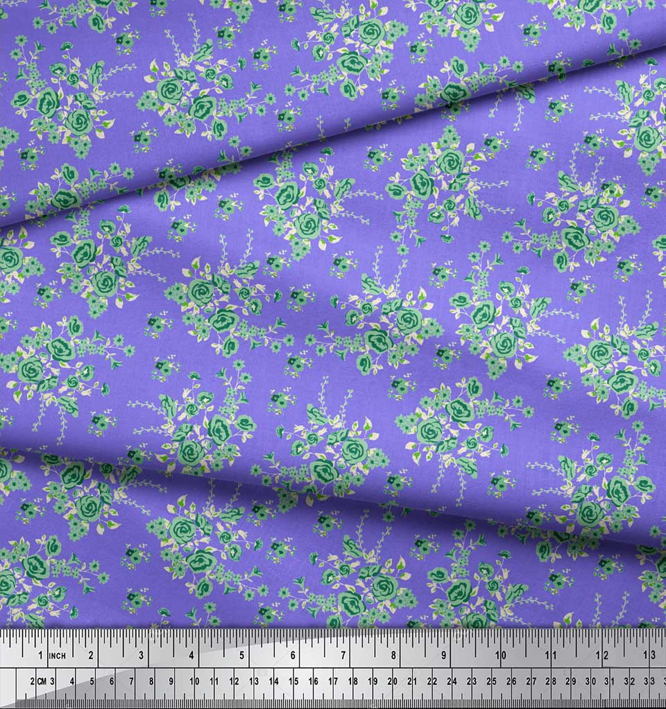 Soimoi Black Japan Crepe Satin Fabric Leaves & Rose Floral Print Sewing Fabric Metre 42 Inch