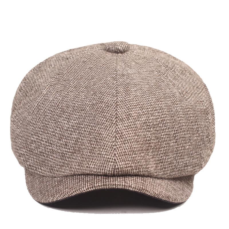 Youth Octagonal Cap Men's Autumn Winter Warm Beret Middle-Aged and Elderly Cap Newsboy Cap Painters Hats