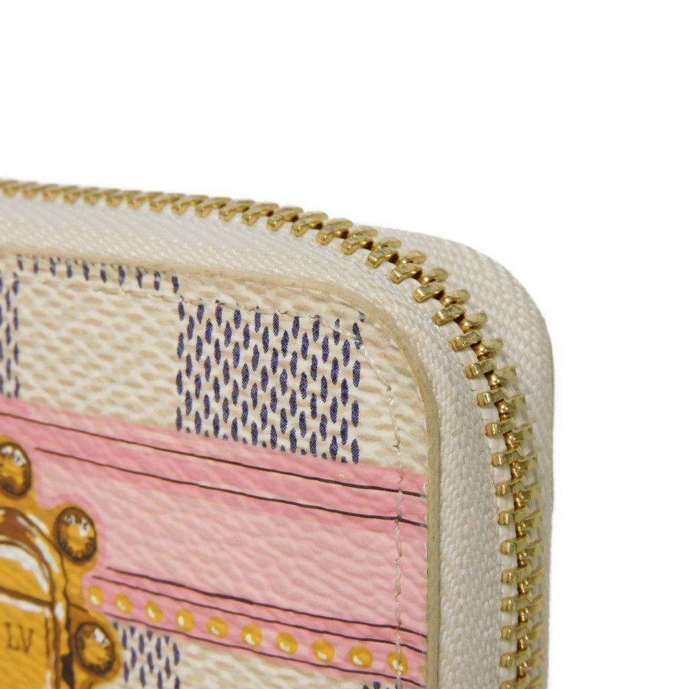 Used 12564 Portefeiulle Clemence N60109 7940 LV logo trompe l'oeil Damier As summer trunk Rose Ballerine Ladies from