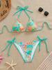 European and American ins style sexy split swimsuit bikini bikini triangle cup lace-up swimsuit 1011 new