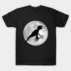 Men Black Print T-shirt Tyrannosaurus Rex Dino Ride To The Noon No-Cut Transfer Paper Print Cotton Tshirt