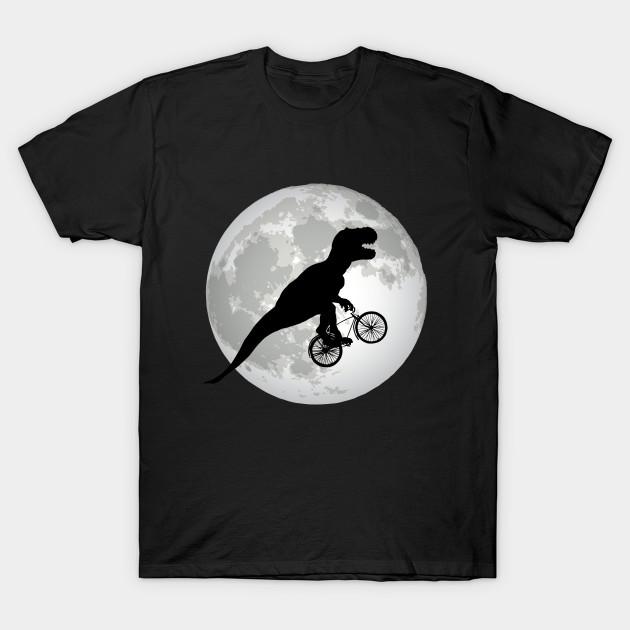 Men Black Print T-shirt Tyrannosaurus Rex Dino Ride To The Noon No-Cut Transfer Paper Print Cotton Tshirt 4XL чёрный