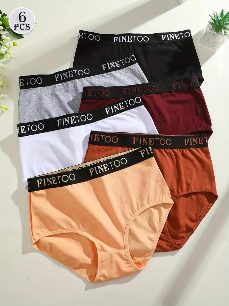 Finetoo 6Pcs/Set Women's Seamless Cotton Briefs Women Plus SizePanties Breathable Underwear Female Low Waist Soft Lingerie S-XXL