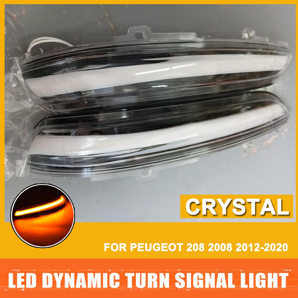 For Peugeot 208 2008 2012 2013 2014 2015 2016 2017 2018 2019 2020 Citroen C3 Dynamic LED Side Mirror Blinker Flowing Light