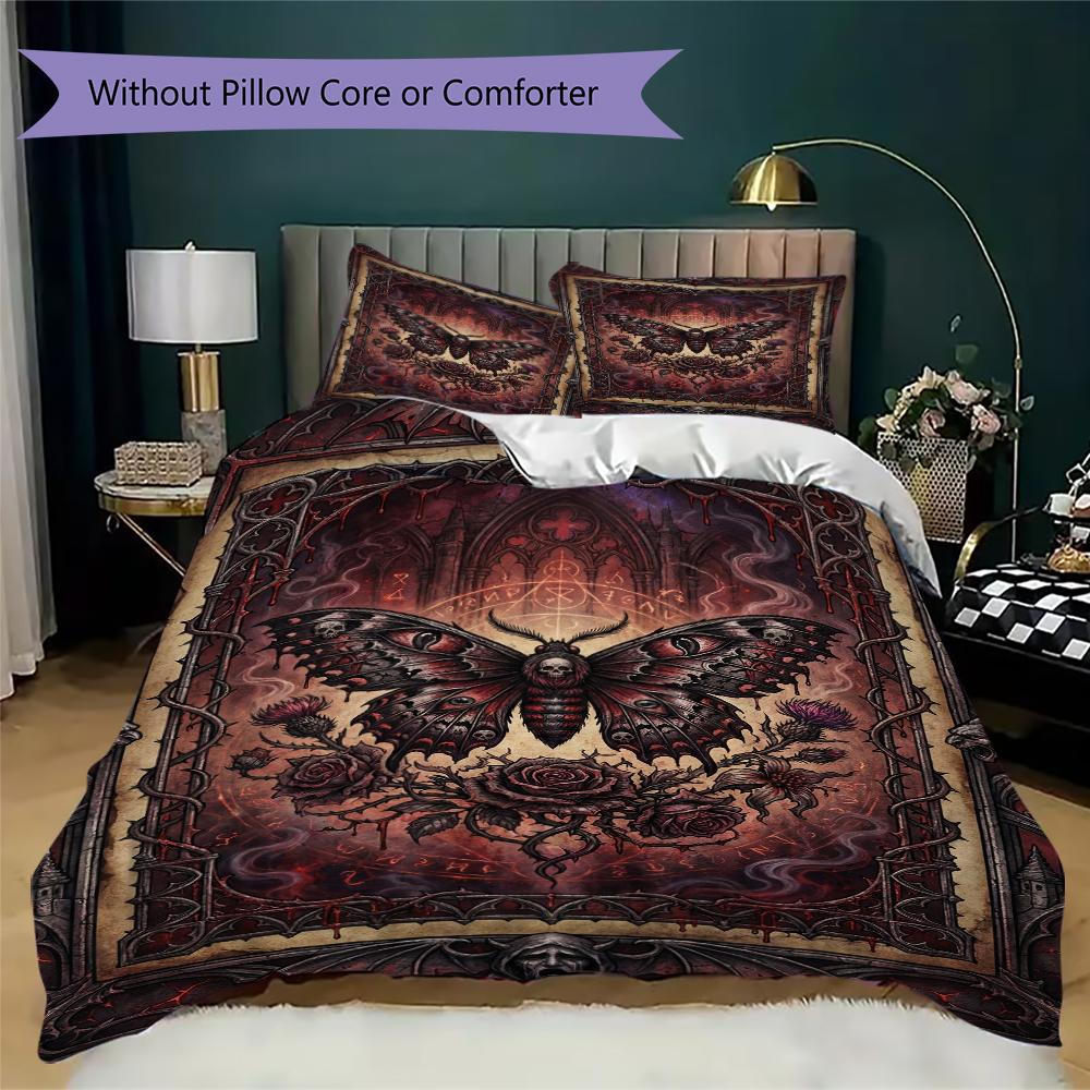 Butterfly Decoration Pattern Bedding Uilt Set Uilt Cover Pillowcase Home Decoration Birthday Gift (1 * Duvet Cover + 2 * Pillowcase Without Core)40