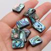 5 cuentas de concha de abulón natural con agujero rectangulares sueltas para hacer joyas, collares, pulseras, pendientes, accesorios, manualidades, 12 x 16 mm