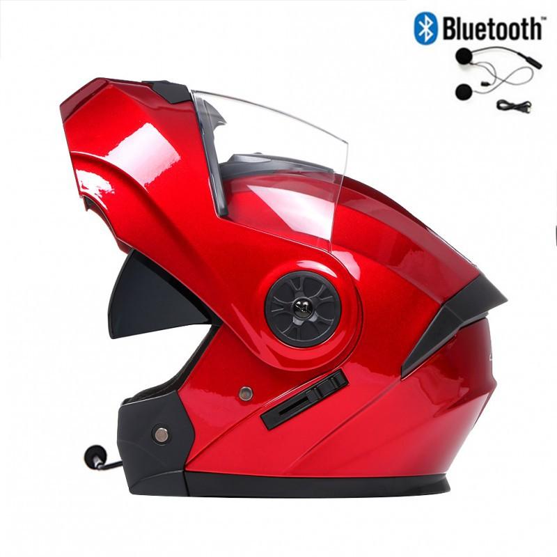 BLD Electric Bicycle Helmet Motorcycle Full Double Lens Exposed Universal Riding All Seasons M(57-58)