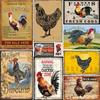 Chicken Rooster Hen Coop Egg Decorative Metal Sign, Vintage Tin Metal Plate for Farmhouse Kitchen Wall Home Decor