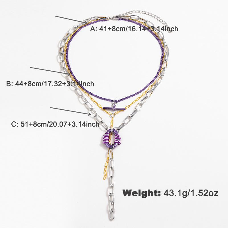 Kenjie Autumn/Winter Exaggerated Electrophoresis Layered Necklace for Women - European & American Cross-Border Fashion