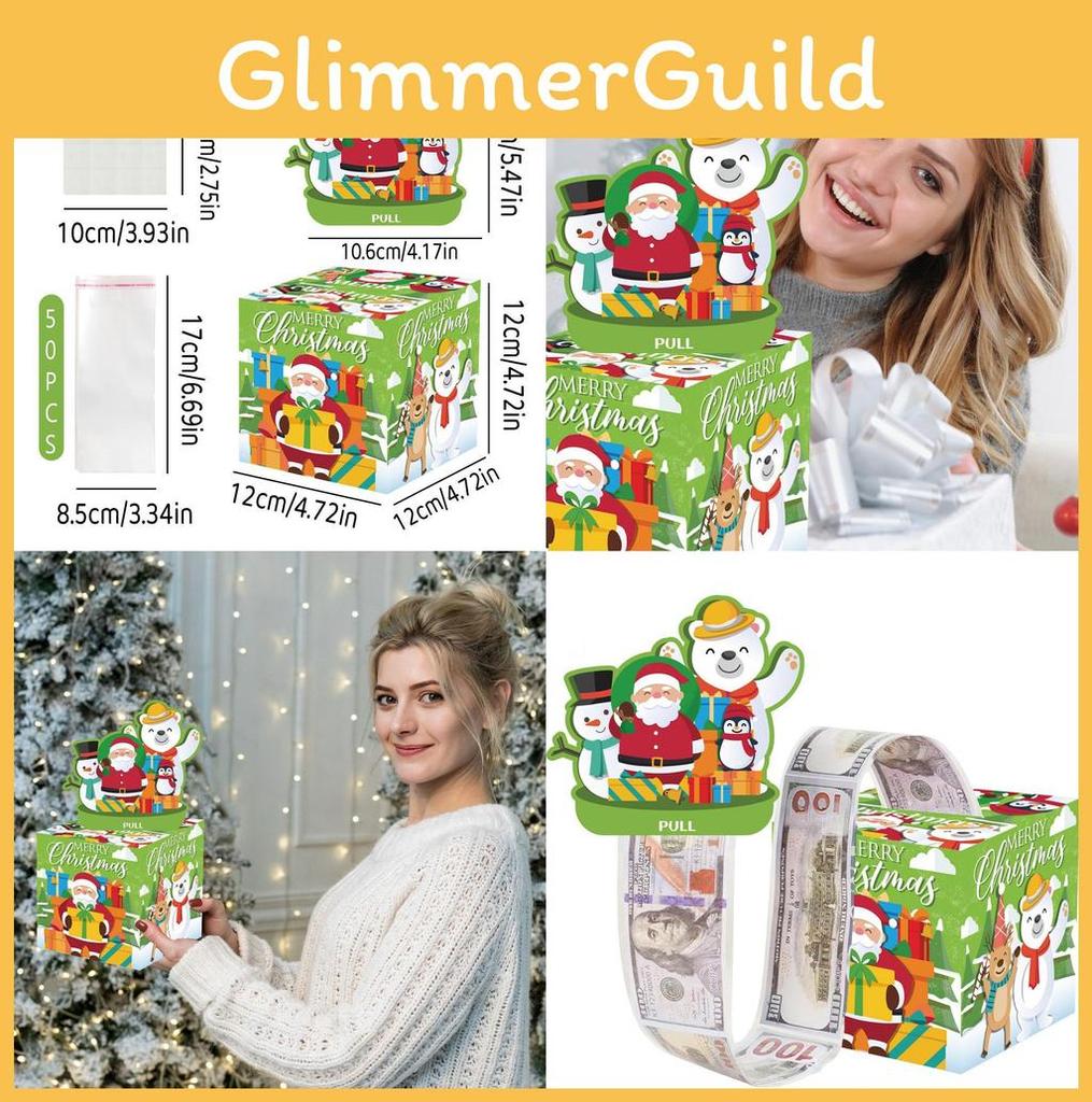 Snowman Christmas Penguin Pattern Paper Table Decor Gift Box For Celebrations