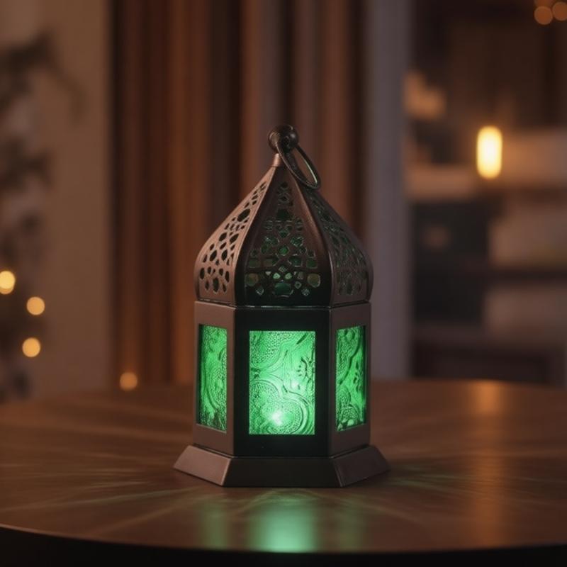 Moroccans Lantern Battery Operated Decorative Lantern Outdoor Indoor Table Lamp for Ramadans,Weddings, Parties,Event