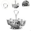 Serving Bowls Set Condiment Bowl 4 Unit Display Stand Chip Dips Divided Tray