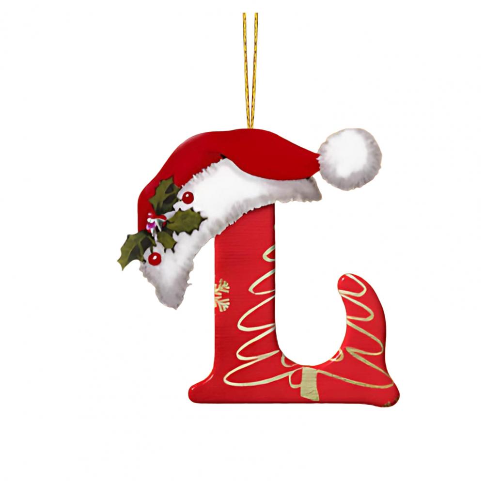 Christmas Tree Letter Decorations Ornaments Set with Santa for Home Holiday