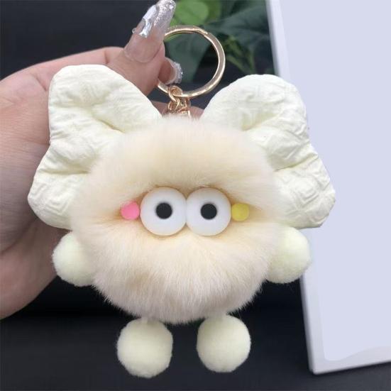 Keychain Plush Fur Bow Soft Imitation Fur Car Keychain Bags Backpacks Handbags Decorative Accessory