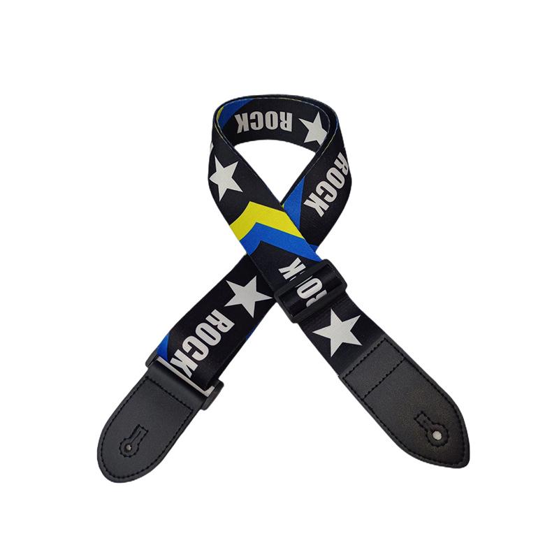 36 Inch Embroidered Electric Guitar Shoulder Strap Heat Transfer Printed Folk Guitar Bag Strap Piano Strap