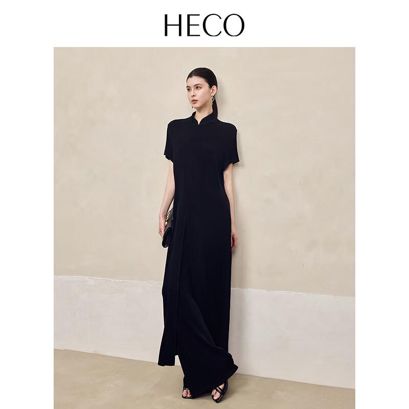 HECO Women's New Chinese Style Acetate Knit Slit Short-Sleeve T-Shirt