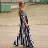 EDOLYNSA Casual Print Dress Batwing Sleeve Maxi Dress 2023 Women Moroccan Kaftan Women Bohemian Holiday Beachwear Mid-Calf Dresses Q1450