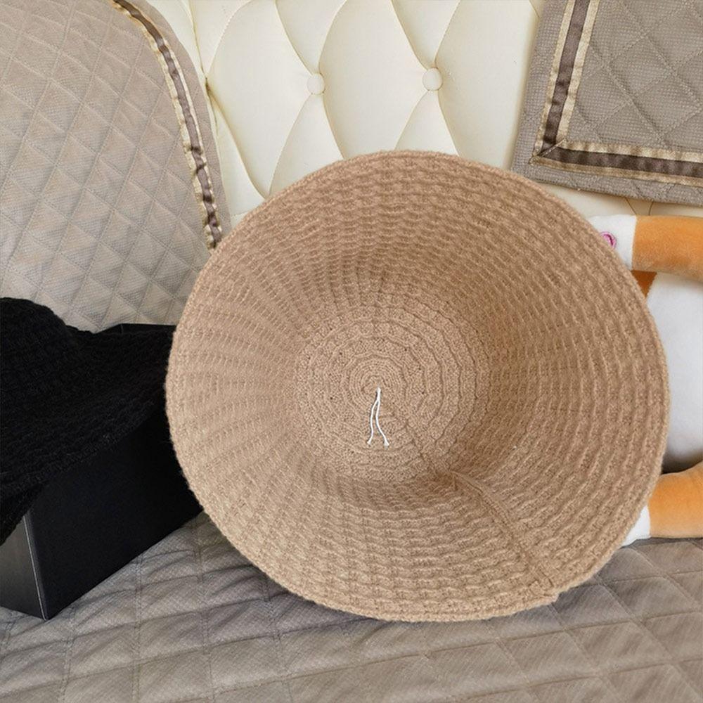 Ear Protection Bucket Hat Coldproof Knitted Fisherman Hat Fashion Warm Cap for Women