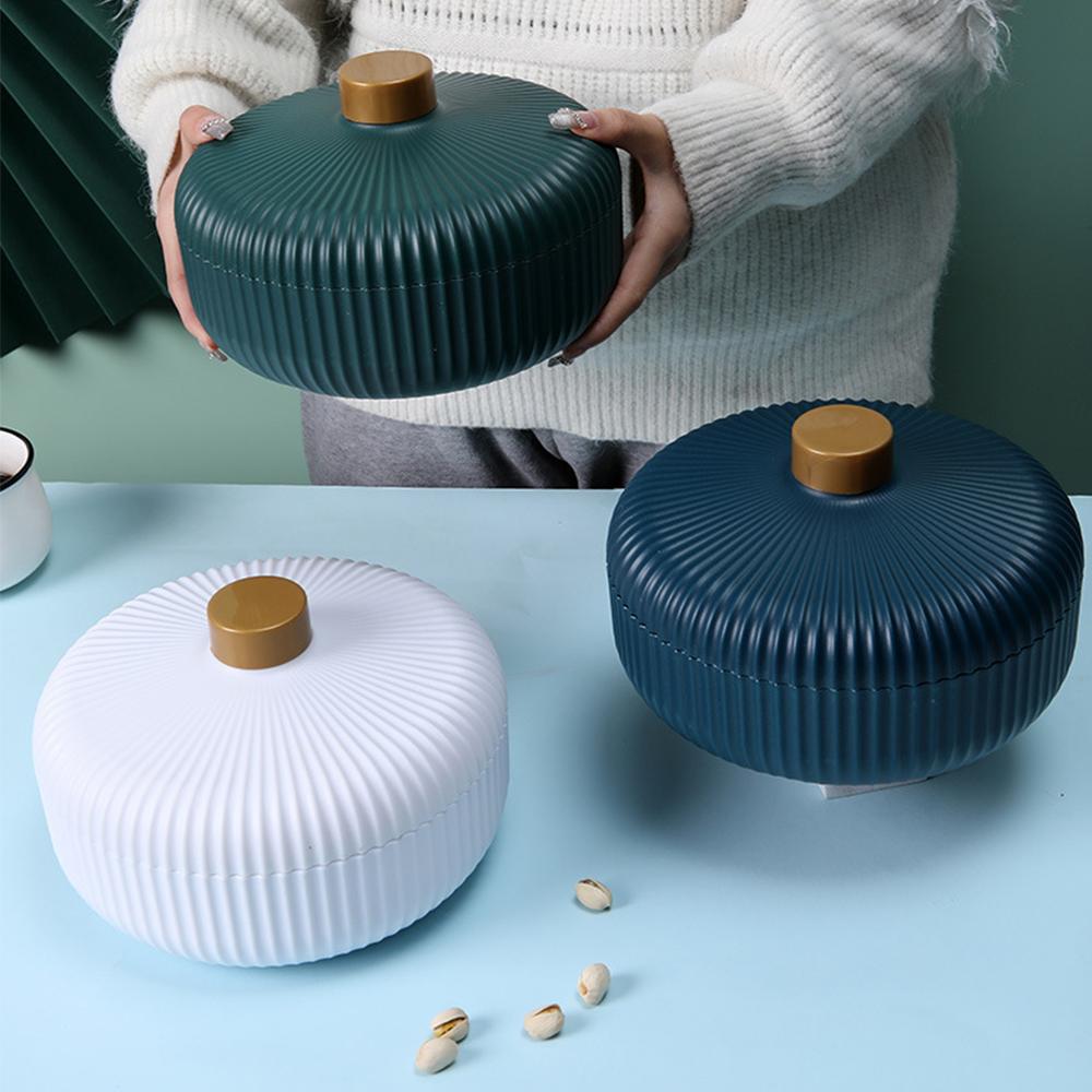 Food Platter Food Storage Tray with Lid 4 Compartment Snack Dried Fruit Candy Nut Serving Plates Tray
