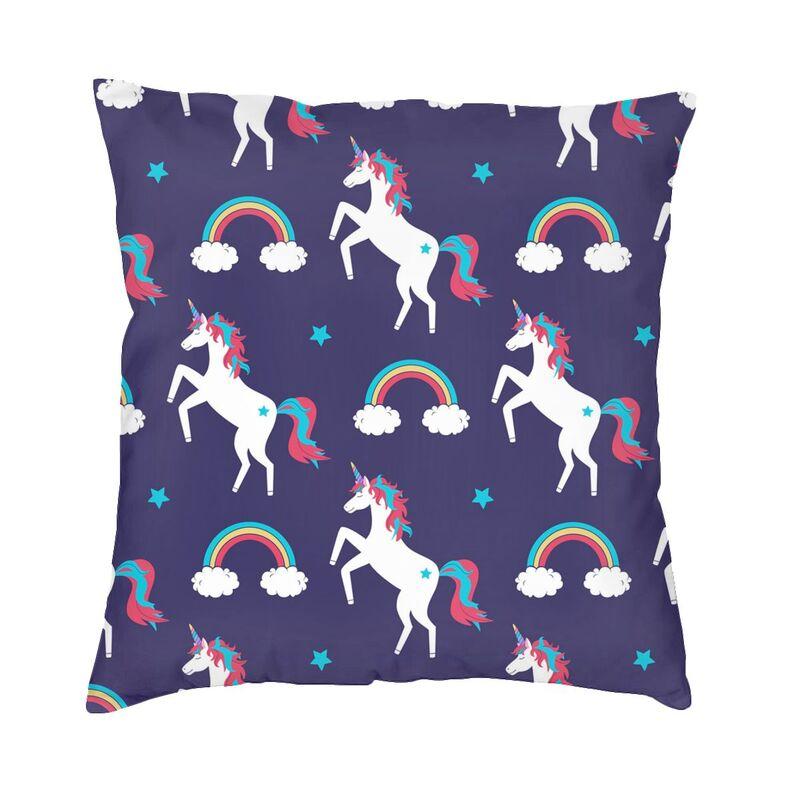 

Милый чехол для подушки с единорогом 45x45 см, мягкая наволочка для гостиной, украшение для дивана, наволочка с молнией 30x30cm 12x12in