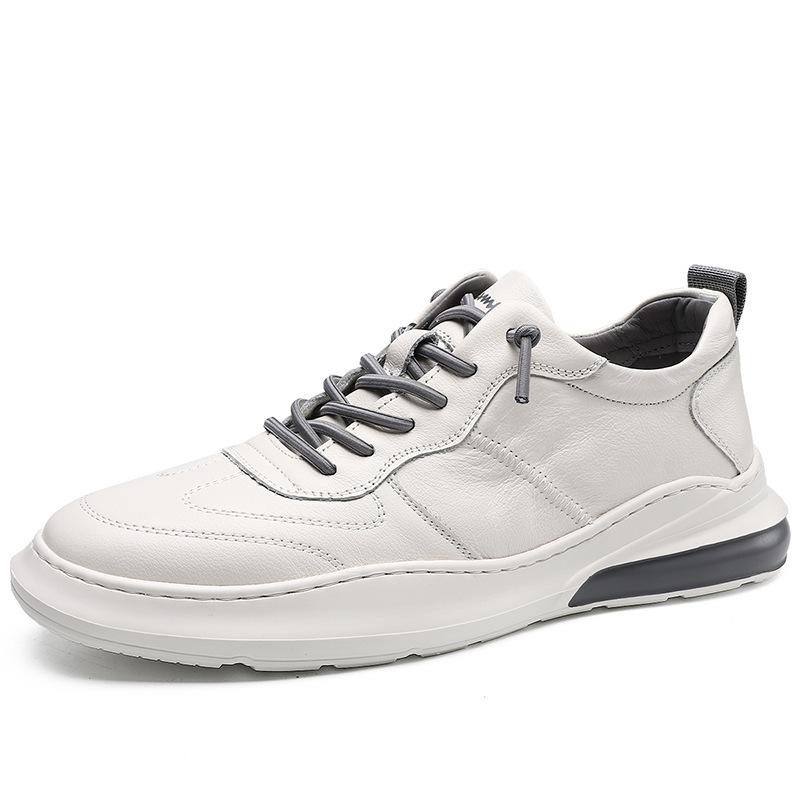 2025 autumn and winter new men's leather casual shoes British trend board shoes teen lace-up men's shoes