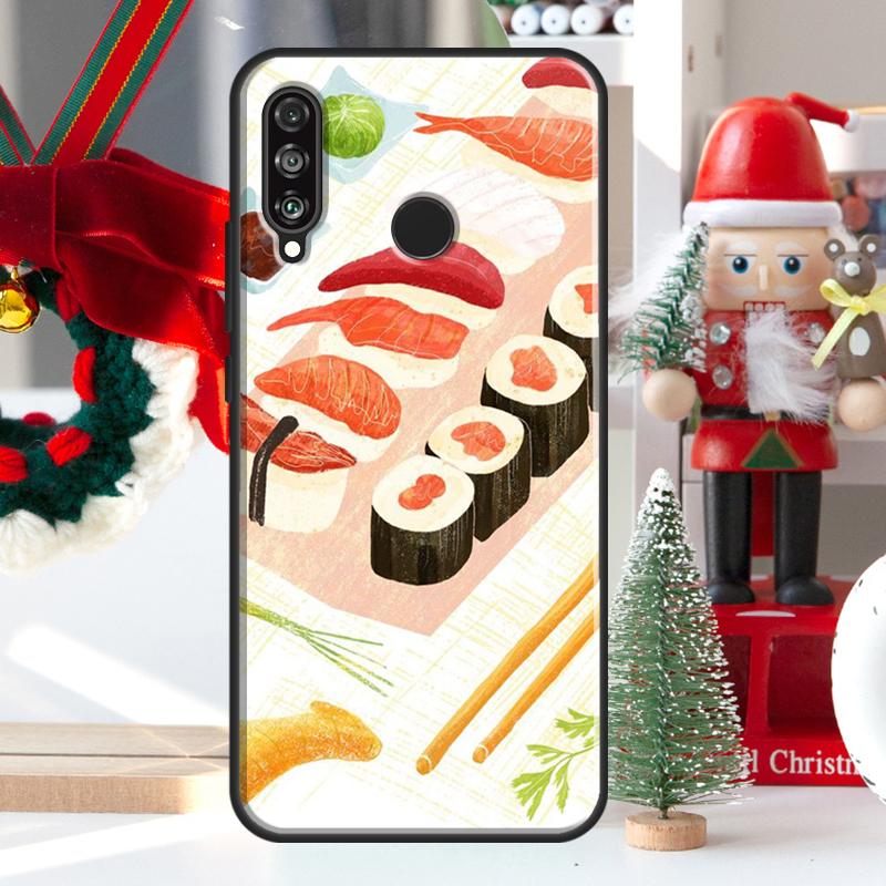 Kawaii Sushi Pattern For Huawei Nova Y73 Y60 Y70 Y90 Y72 Y61 Y91 7i 8i 11i 12i 12s 9 10 SE P20 P30 P40 Lite Case