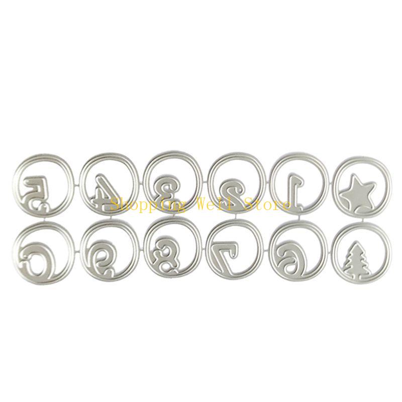 

KX4B Numbers Metal Cutting Dies Stencil Scrapbooking DIY Album Stamp Paper Embossing срібний
