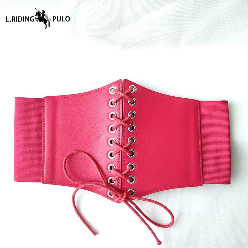 Women's Elastic Waist Belt Wide Leather Belt To Wear with Dress Women's Belt Black Waist Belt Women's Versatile Fashion Belt