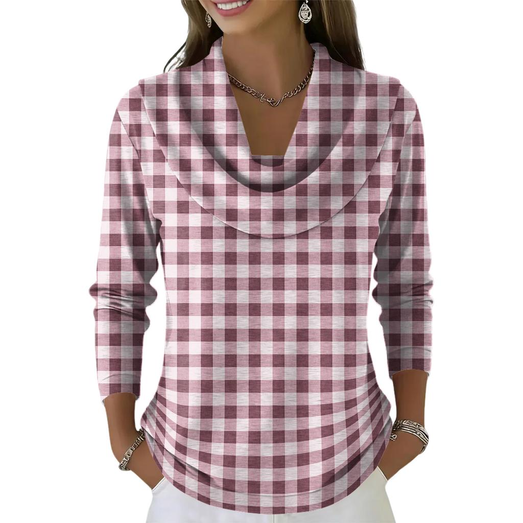 Dámský ležérní a módní svetr s dlouhým rukávem a potiskem, kulatým výstřihem