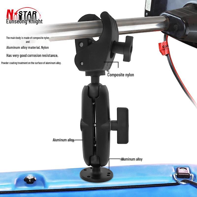 1.5-Inch Mouth Clip Ball Head Trolling Motor Stabilizer Bracket for Speedboats