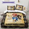 Sonic Hedgehog Pattern Bedding Quilt Set Quilt Cover Pillowcase Home Birthday Gift(1 * Duvet Cover + 2 * Pillowcase, Without Core)