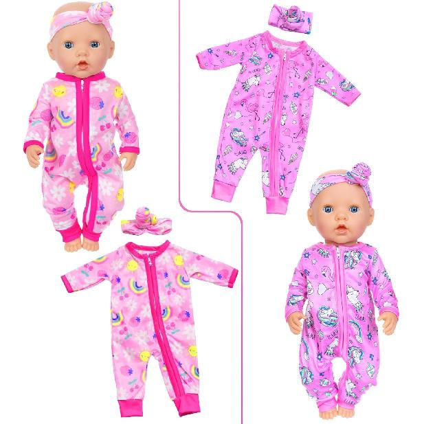 ZITA ELEMENT 5 Sets 14-18 Inch Baby Doll Clothes Outfits Casual Wear for 17 Inch Baby Doll Clothes 10 Pcs Doll Clothes and Accessories for 15 Inch